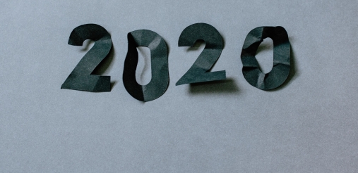 2020 written against grey background