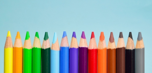 row of colourful pencils