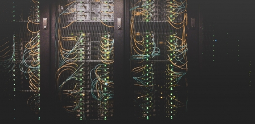 There is whole wall of physical servers.