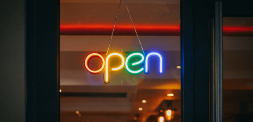 An image displaying the word, 'open'