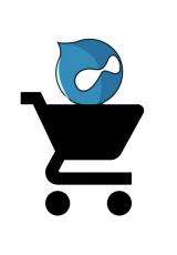 black cart with drupal logo on top of it